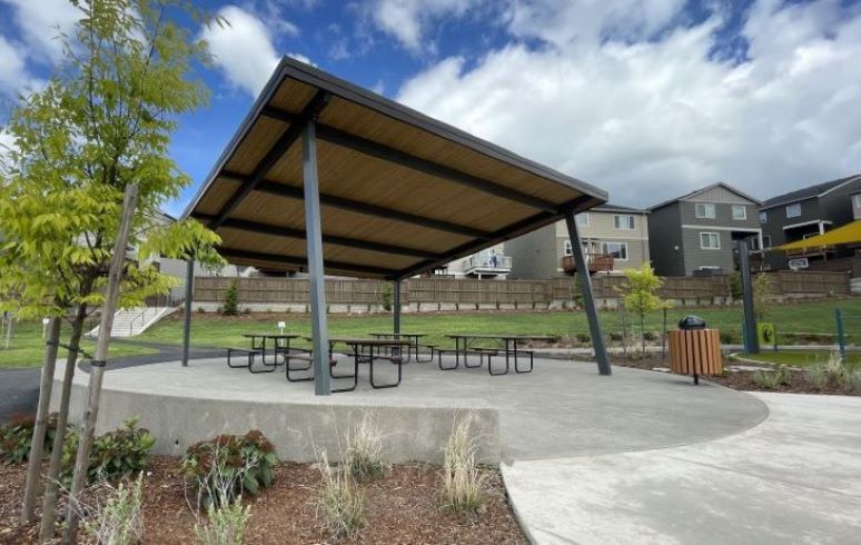 New picnic shelter at Abbey Creek Park.