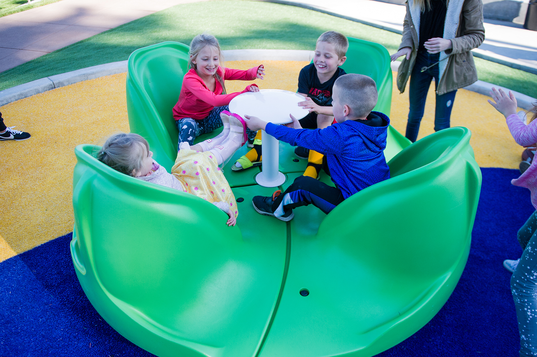 Mountain View Champions Park opened to the public on October 2, 2017.  It features an inclusive playground, Champions Too field, and wide pathways.