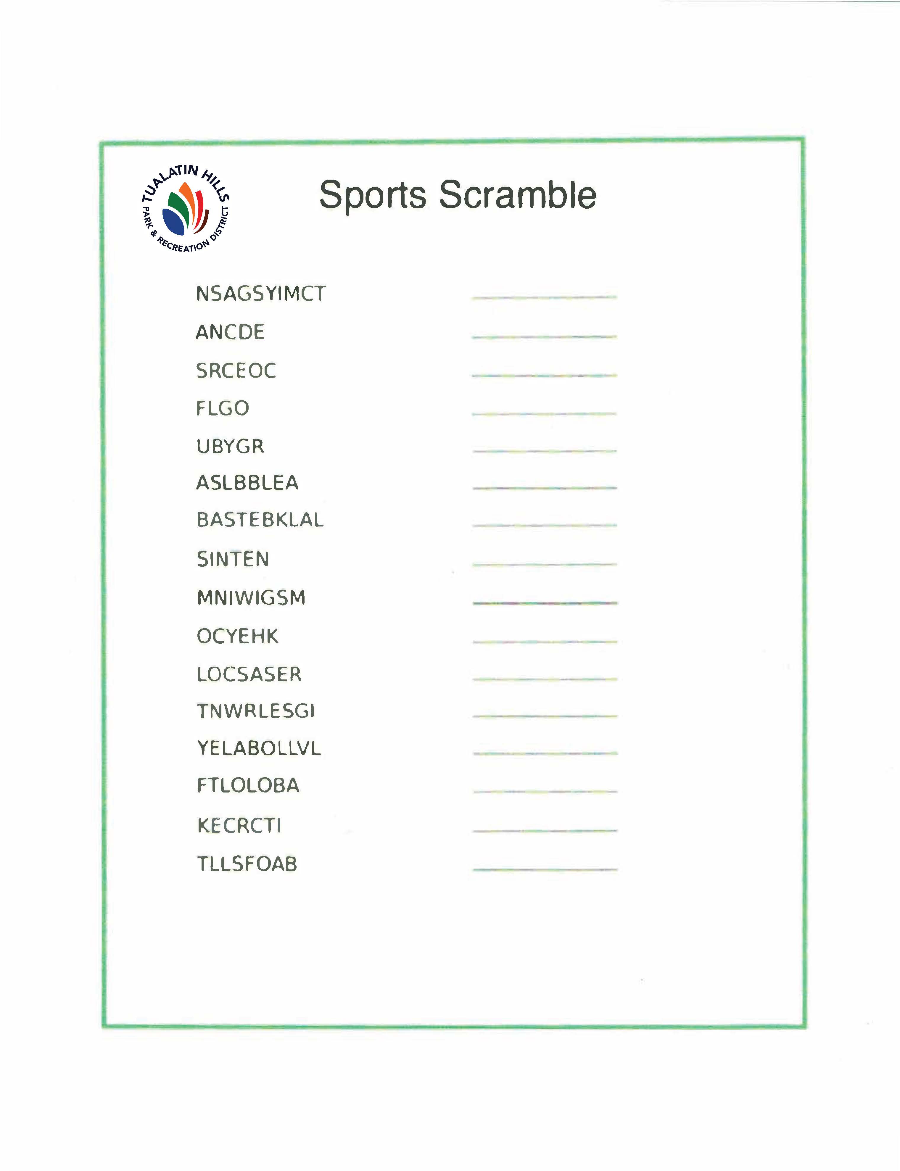 Sport Scramble